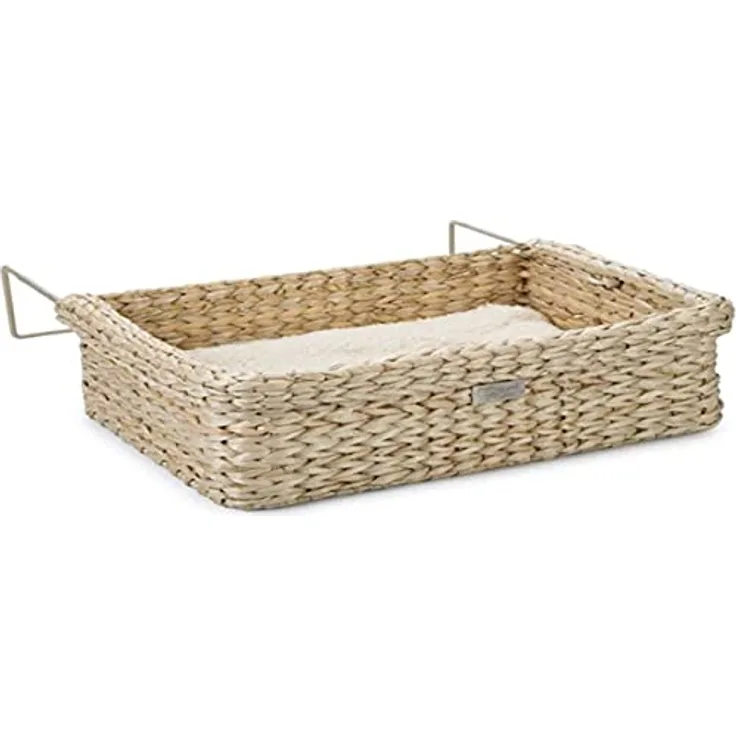 Designed by Lotte Water Hyacinth Wicker Radiator Bed, 45 cm, Grey