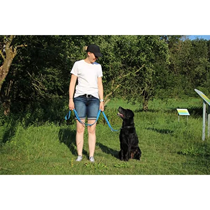 Activity4Dogs Hundeleine Nylon Anti-Slip rutschfest, 2,80 m lang, 4-Fach verstellbar, Multileine, blau, Made IN Germany – Bild 3