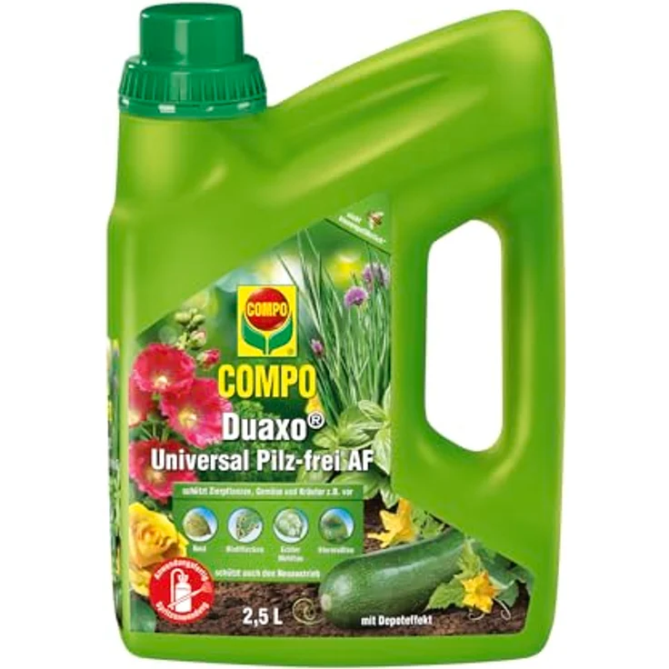 Compo Duaxo Universal Pilz-frei AF, 2.5 L, Anwendungsfertiges Fungizid-Spray gegen Pilzkrankheiten an Zierpflanzen, Gemüse und Kräutern – Bild 1