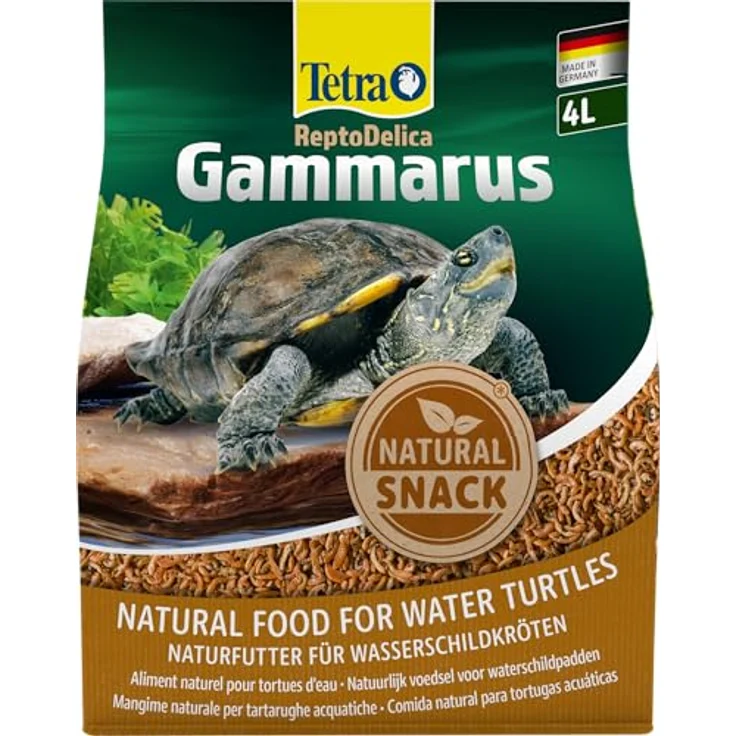 Tetra ReptoDelica Gammarus Schildkröten-Futter, 4 L Beutel aus ganzen Bachflohkrebsen, reich an Mineralien und Ballaststoffen für gesunde Entwicklung – Bild 1