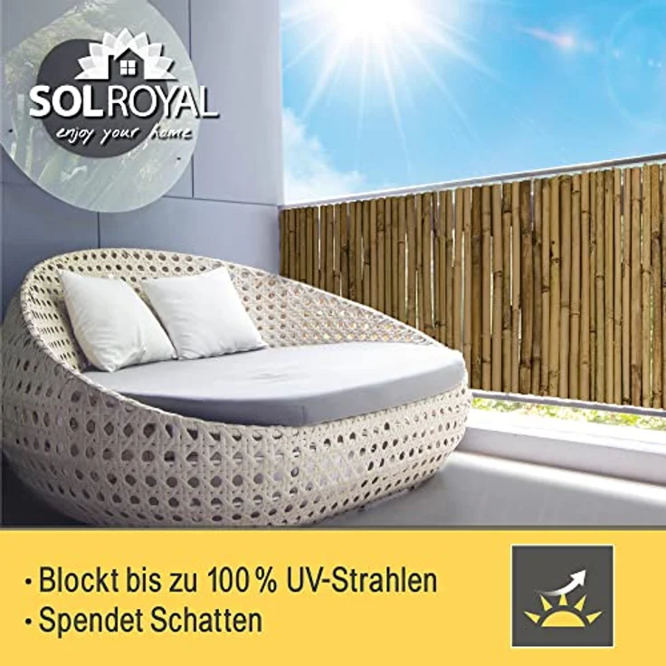 Sol Royal SolVisionPremium B38 Sichtschutzmatte Bambus 90cm, 250cm – Bild 3