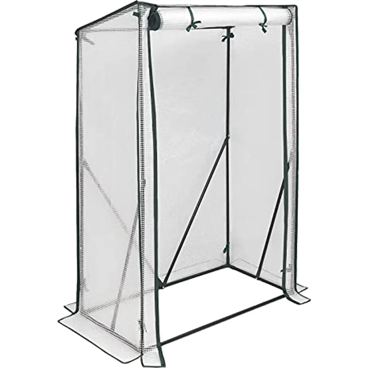 WOLTU Foliengewächshaus Tomatengewächshaus Treibhaus Gartenhaus Frühbeet Tomatenhaus Gemüse Gewächshaus überwinterungszelt für Pflanzen Weiß 50x100x136/150 cm – Bild 1