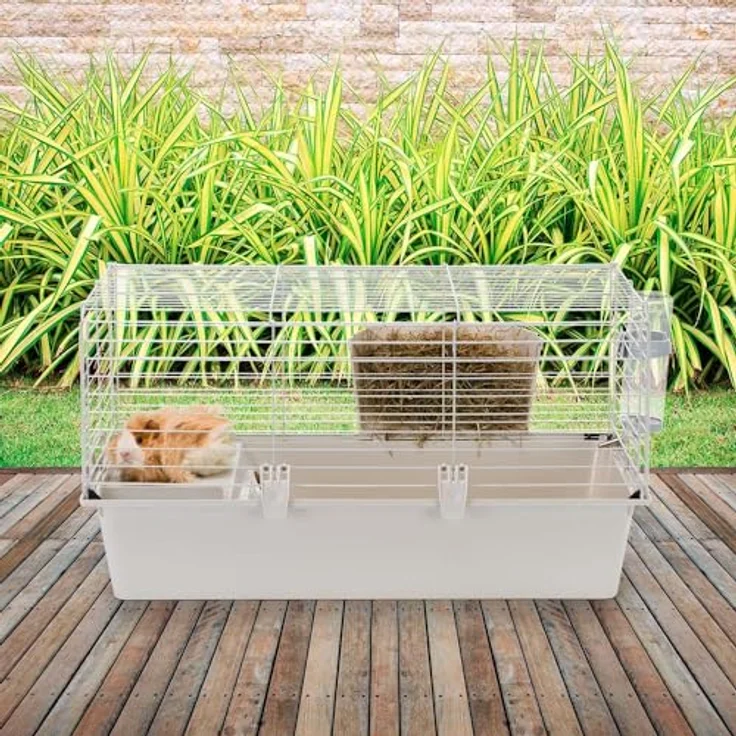 Ferplast Kaninchenkäfig käfig für Hasen, Nagerkäfig, Meerschweinchen- Kaninchenstall mit Zubehör, 77 x 48 x H 42 cm – Bild 3