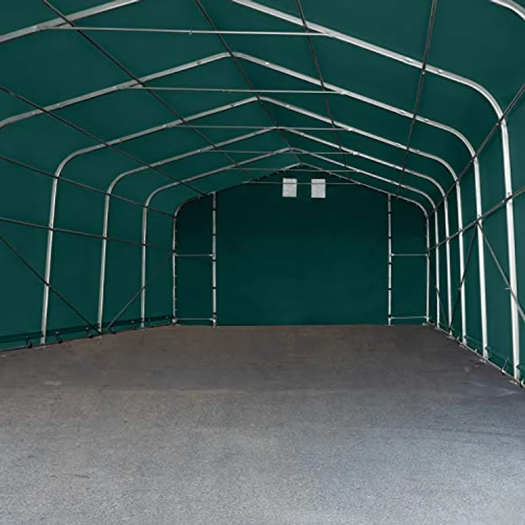 TOOLPORT Wikinger Zeltgarage 6x6 m, stabile Lagerzelt-Carport für Boote, Wohnmobile und Traktoren, grün, mit 4,1x2,9 m Torgröße – Bild 4