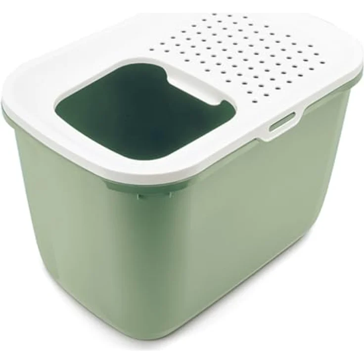 Savic Katzentoilette Hop In, Katzenklo mit oberem Einstieg, weiß/grün – Bild 3