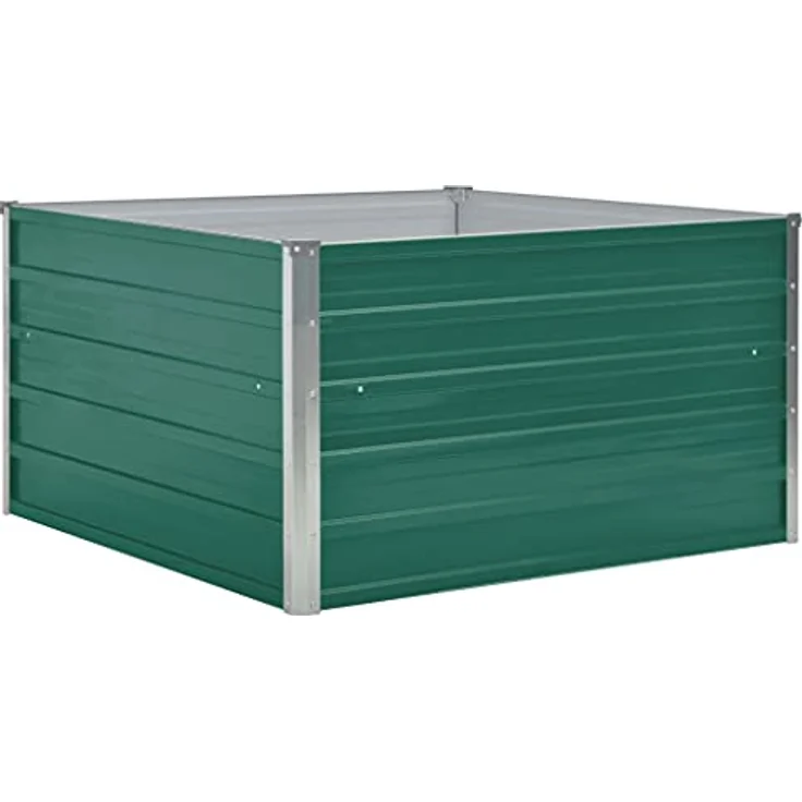 vidaXL Hochbeet 100 x 100 x 45 cm Verzinkter Stahl Grün – Bild 6