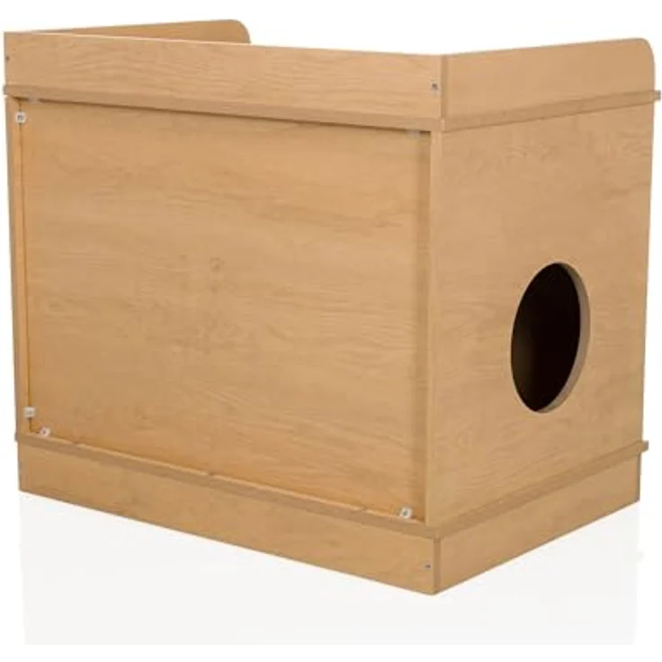 hjh LIVING KITTYHOME 2, Katzenhaus aus MDF, laminiert, mit Katzentoilette, großen Doppeltüren und integrierten Kratzbrettern, Landhausstil – Bild 5