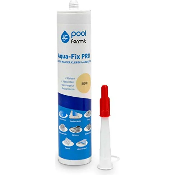 Fermit Aqua-Fix Pro, Neutrale Dichtmasse für Pools und Whirlpools, 290 ml Kartusche, beige