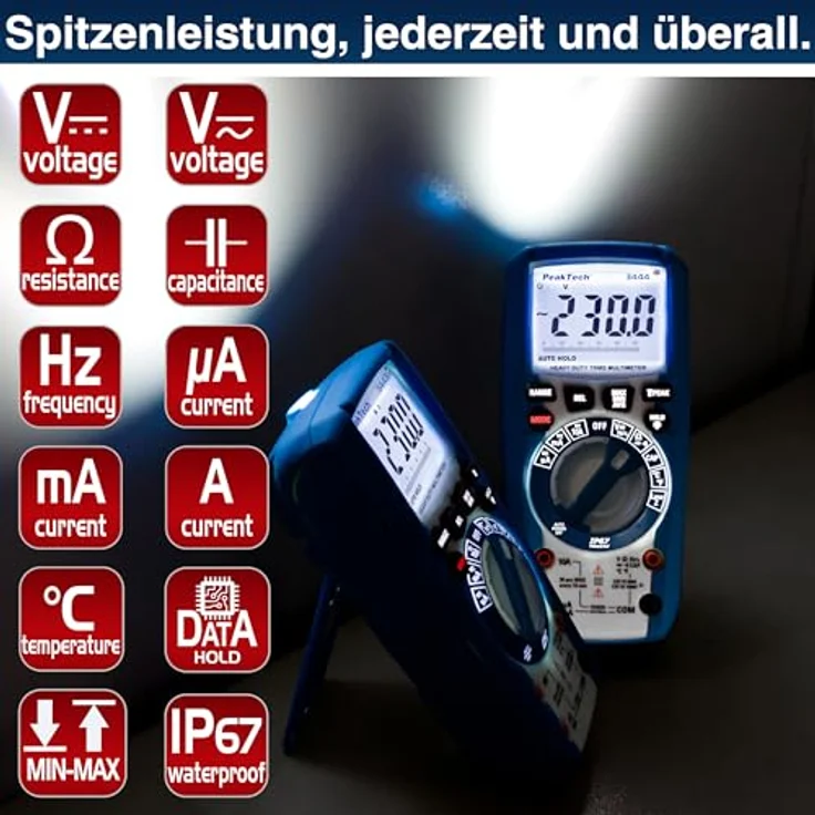 PeakTech 3443 - Multimeter digital 6000 Counts IP67 – Bild 3