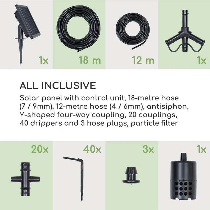 Greenkeeper Solar Bewässerungssystem Solarpanel 1.500 mAh 40 Pflanzen Schwarz – Bild 10