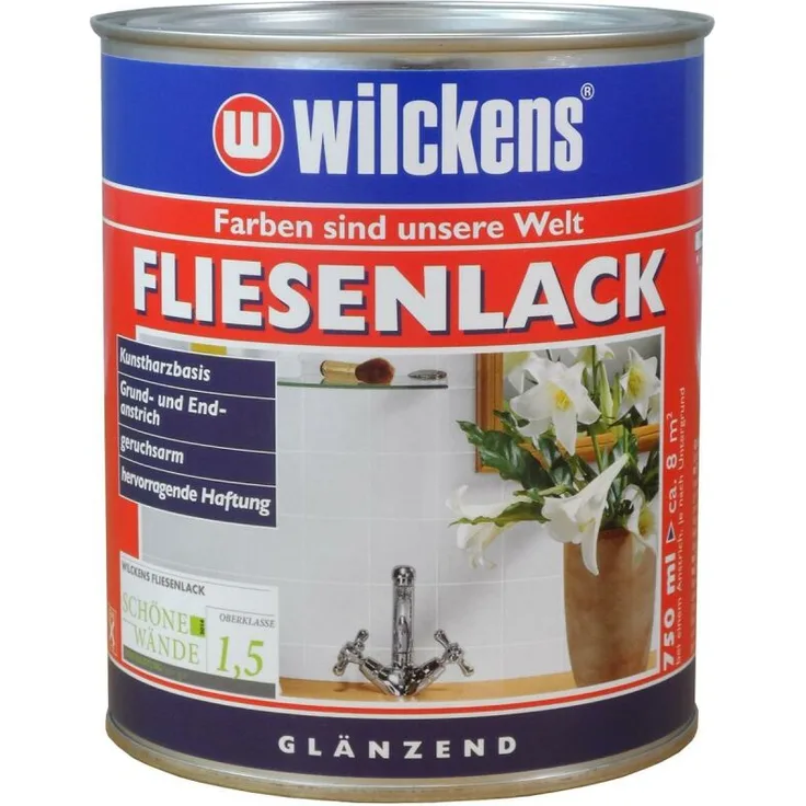 Wilckens Fliesenlack Weiß, glänzend 0,75l