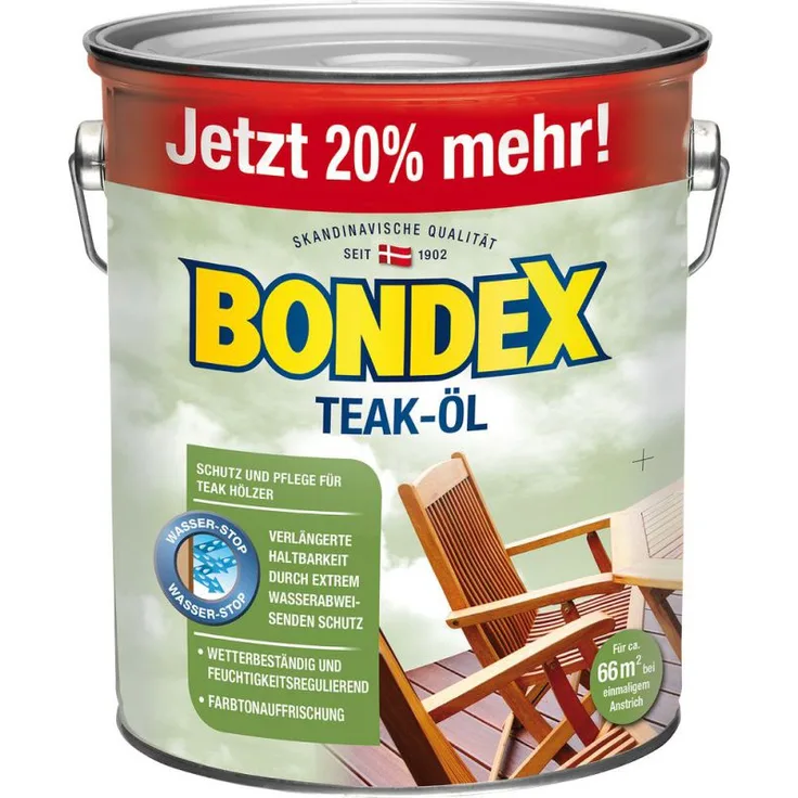 Bondex Teak Öl 3 l Schutz und Pflege für Teak Hölzer