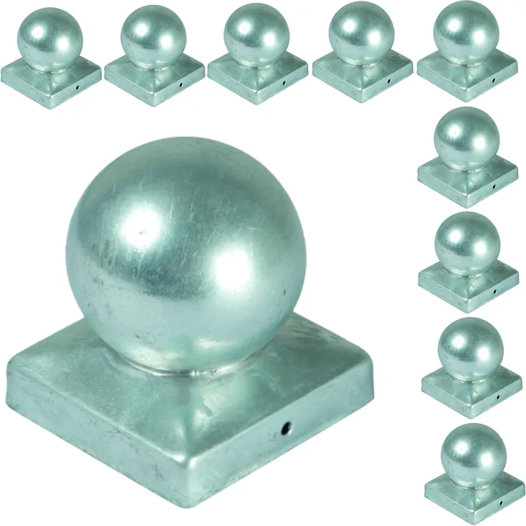 10x Pfostenkappe Kugel 9x9 cm Zaunkappe Zierkappe Pfahl Kappe verzinkt Abdeckung