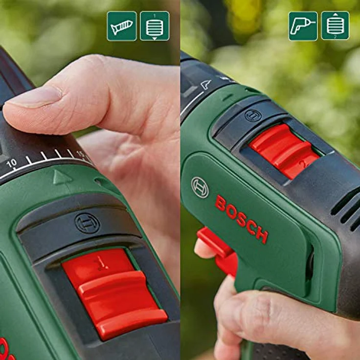 Bosch EasyDrill 1200 Akku-Bohrschrauber 12 V 20 Nm 2-Gang 15+1 Leerlaufdrehzahl 1650 U/min. 2 x 1,5 Ah Akku mit Ladegerät mit Transportkoffer und Zubehör – Bild 4