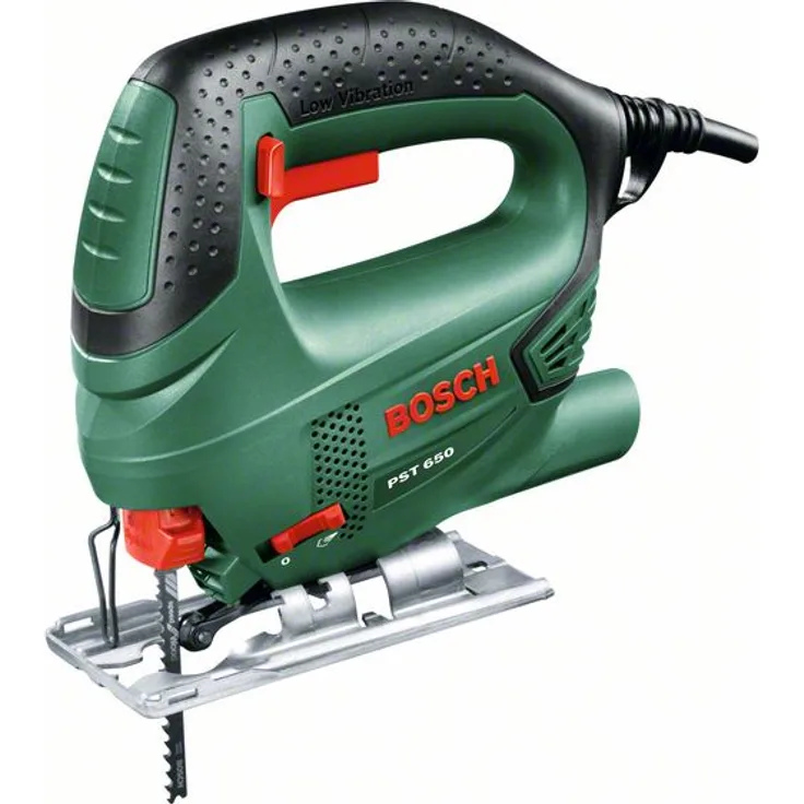Bosch Stichsäge PST 650 (500 Watt, Schnitttiefe in Stahl-Holz 4mm-65mm, im Koffer)
