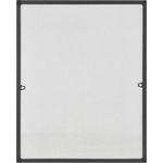 Juskys Fliegengitter mit Alu-Rahmen 130 x 150 cm – Insektenschutz für Fenster zum Einhängen – Insektenschutzgitter UV-beständig in Grau