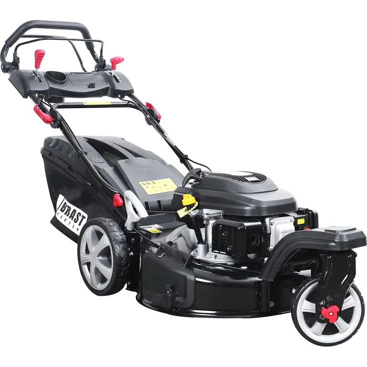 BRAST Rasenmäher Benzin Trike 5,2kW(7PS) mit Antrieb 53cm Schnittbreite 224ccm 4-Takt Motor TÜV geprüft Stahlgehäuse 60L Fangkorb 4-Takt Motor