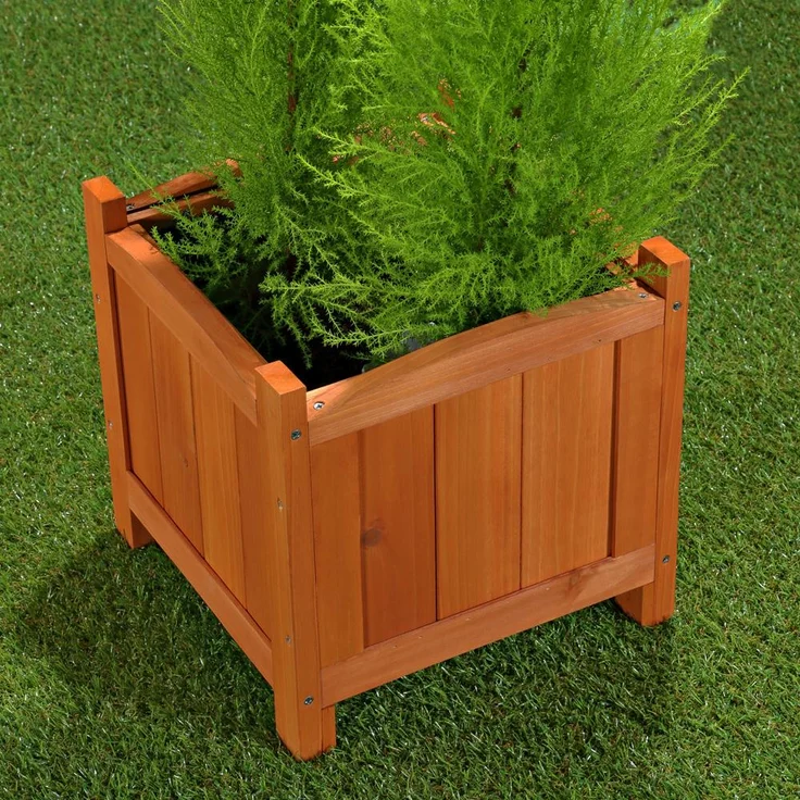 Blumentopf Blumenständer Blumenkasten eckig Blumen Dekoration Pflanztrog Holz – Bild 2