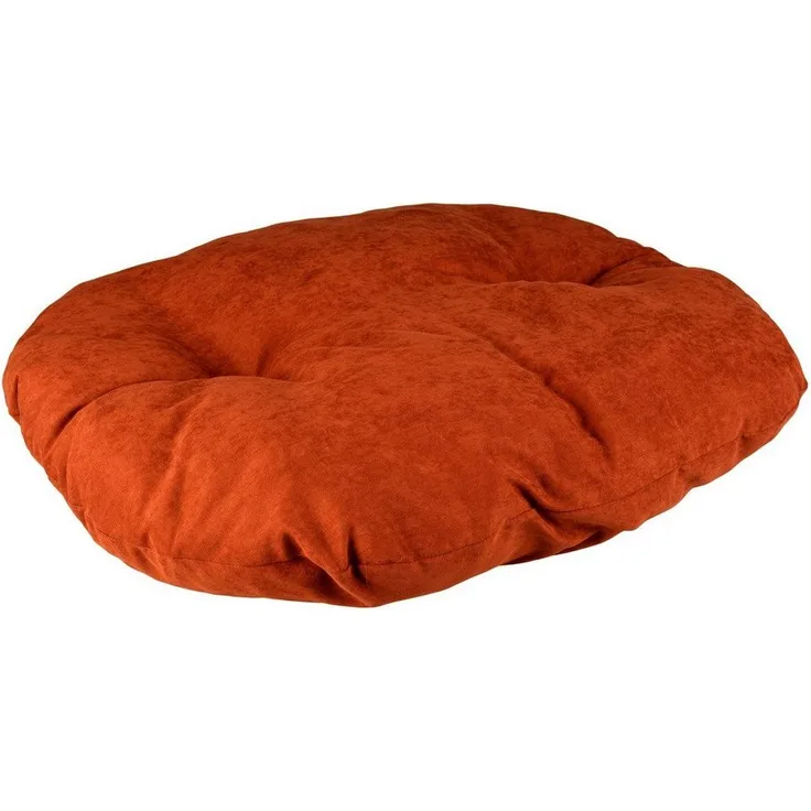 DUVO+ Tierkissen Oval Velvet Copper, Hundekissen rot/weiß aus 100% recycelten Materialien mit rutschfestem Boden
