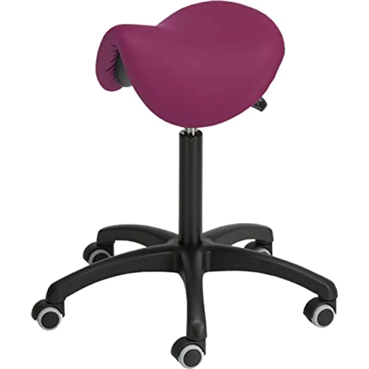 Sattelhocker Standard mit Polster und Rollen, Rollhocker, Arbeitshocker, Cyclam