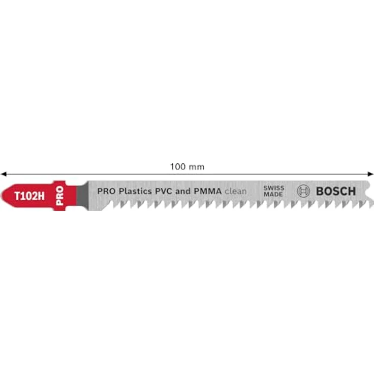 Bosch PRO Plastics PVC Clean T102H, 3 Stück Stichsägeblätter für Kunststoff, 100 mm, präzise Schnitte in PVC und PMMA – Bild 3