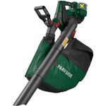 Parkside Akku-Laubsauger / Laubbläser 40V »PLSA 40-Li D2«, Turbotaste, Häckselfunktion, 45-L Fangsack, ergonomischer Griff, schwarz/rot