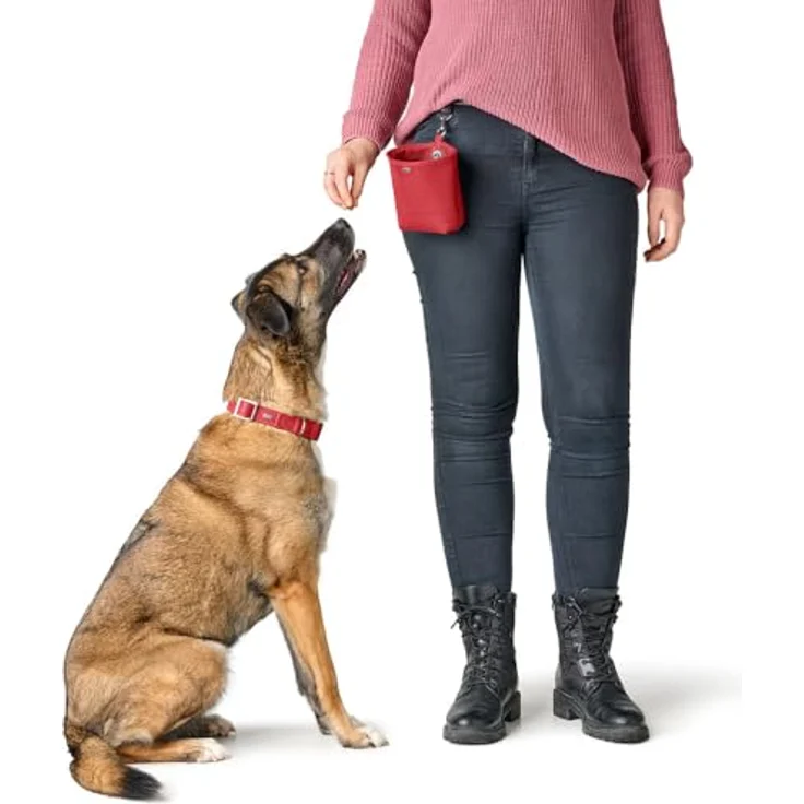 HUNTER Halsung Sofia ALU-Strong, Rot, Kunstleder in Nappa-Optik, stufenlos verstellbar, robuster Alu-Klickverschluss, Größe M, Made in Germany – Bild 3