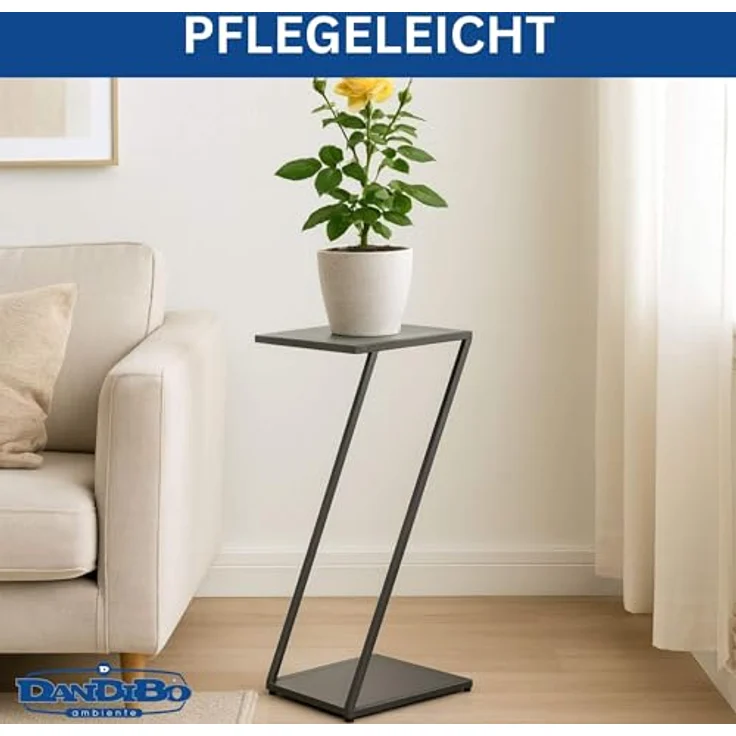 DanDiBo Blumenständer Metall Z-Form, 80 cm, schwarz, stabil und platzsparend, höhenverstellbare Gummifüße – Bild 6