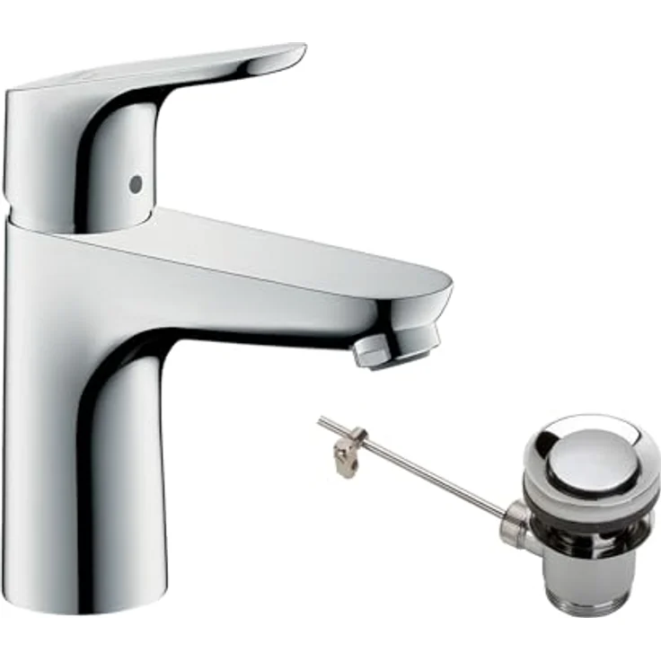 hansgrohe Focus 100 Waschtischarmatur, ComfortZone 100, Normalstrahl, Ausladung 119 mm, Artikelnummer 31621000 – Bild 1