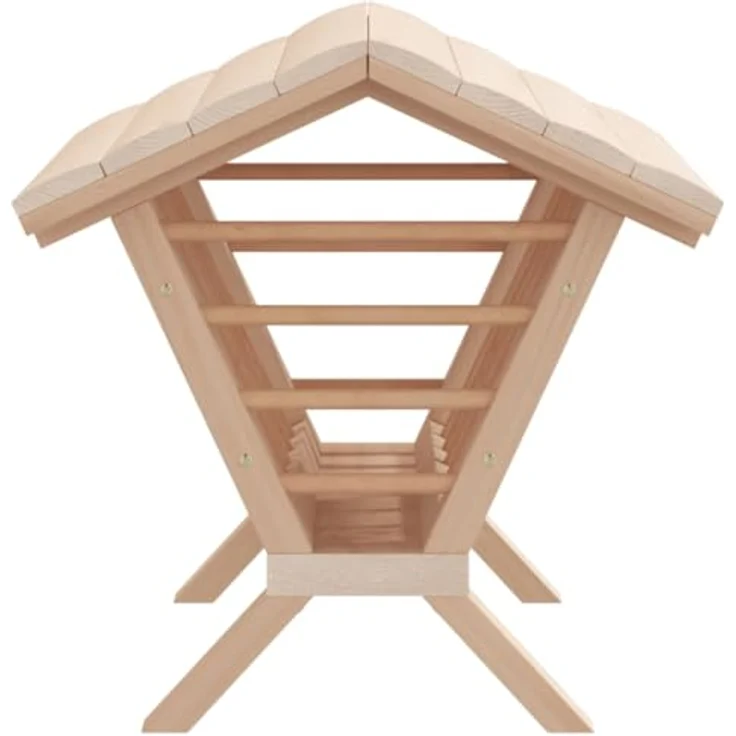 vidaXL Heuraufe für Kaninchen, 44x33x33 cm aus massivem unbehandeltem Tannenholz, mit abnehmbarem Deckel, fördert Gesundheit und Hygiene – Bild 5