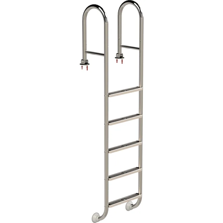 Eichenwald Poolleiter Modell 02 Tina, klappbar, Edelstahl V4A, 5 Stufen, Beckentiefe 1620mm, Gleitsichere Stufen