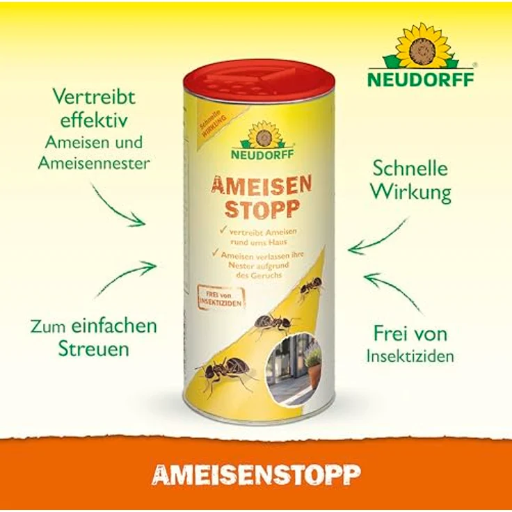Neudorff AmeisenStopp – Effektives Ameisenstreumittel, insektizidfrei, 200 g, Weiß – Bild 2
