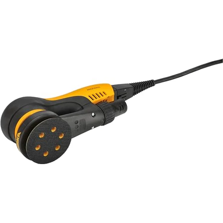 Mirka DEROS II 350, Exzenter-Schleifer mit 5,0mm Hub, Ø 77mm Schleifteller, absaugbar, vibrationsarm, für staubfreies Schleifen von Holz, Trockenbau & Metall – Bild 3