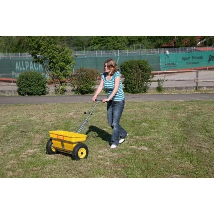 Cemo Streuwagen "KS 35-E", 35 l mit Lufträdern, klappbarem Stützfuß und längenverstellbarer Schubstange – Bild 9