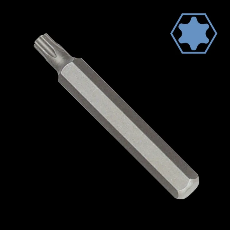 Boni-Shop Torx-Bit Innensechskant T25, 75mm, S2 Stahl, 10mm Hex Aufnahme, langlebig