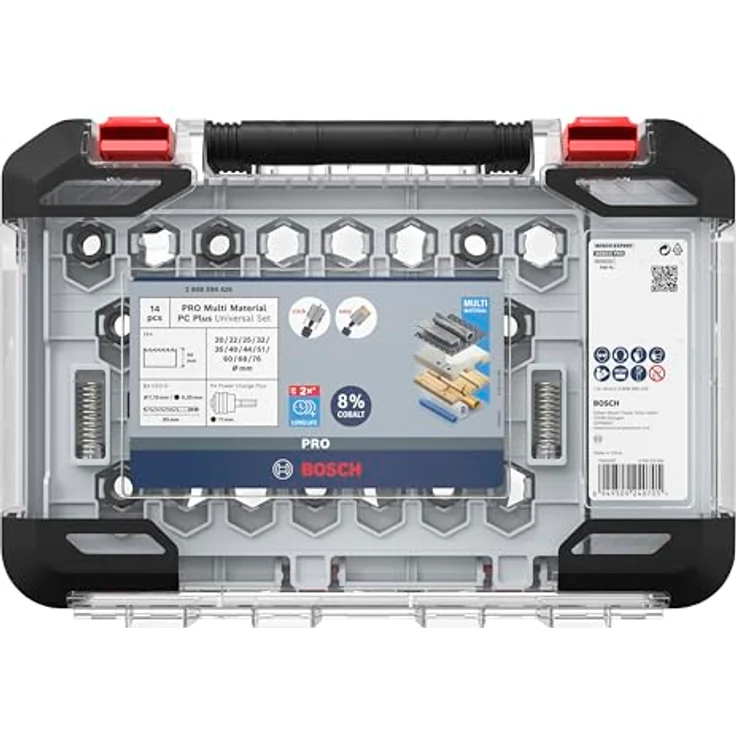 Bosch 14x PRO Multi Material Power Change Plus Lochsäge-Set – Transparentes Etui, für Weichholz, Trockenbauwand, Ø 20-76 mm, Professional Zubehör Bohrmaschine/Schrauber – Bild 3