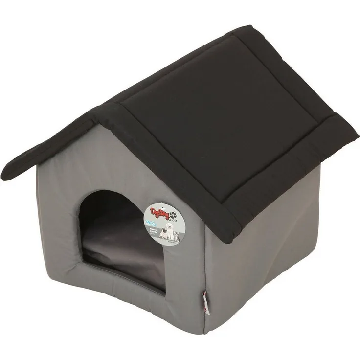 Love Story BICOLORE Hundehütte, 47 x 39 x 42 cm, schwarz-grau