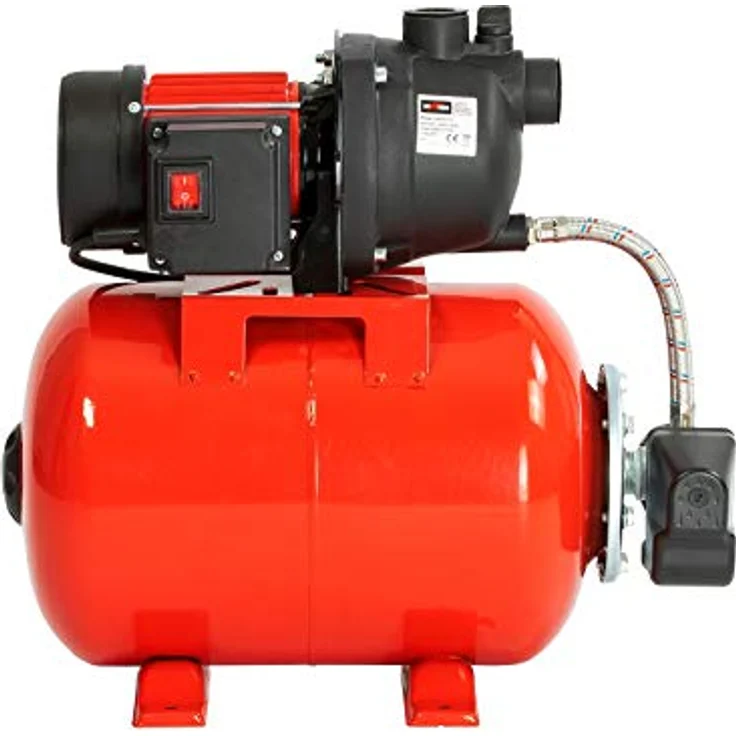 Grafner Hauswasserwerk 1200 Watt, Hauswasserautomat mit 25 Liter Kessel, max. 5 bar, 3800 L/h Fördermenge, Start/Stop Automatik, Druckschalter, Manometer, Trockenlaufschutz – Bild 4