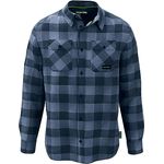 Festool 577829 Flanellhemd, Dunkelblau kariert mit grünen Details, Größe XL, 100% Baumwolle, doppelseitig gebürstet, zwei Brusttaschen