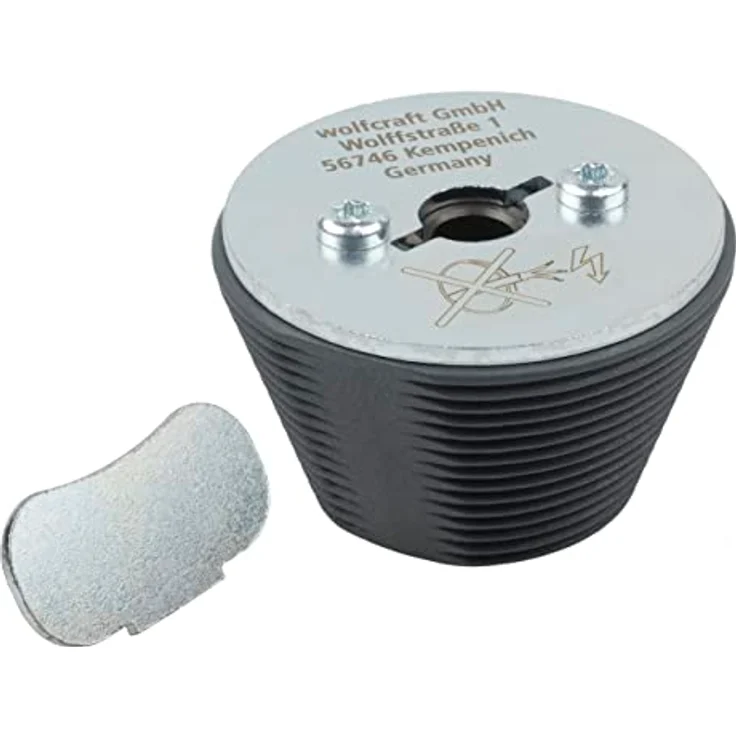 Wolfcraft 5950000 Aufbohrhilfe, sichere Standardlösung zur zentrierten Lochbohrerweiterung mit Stahlbuchse für Ø 6–8 mm, 1 Stück – Bild 1