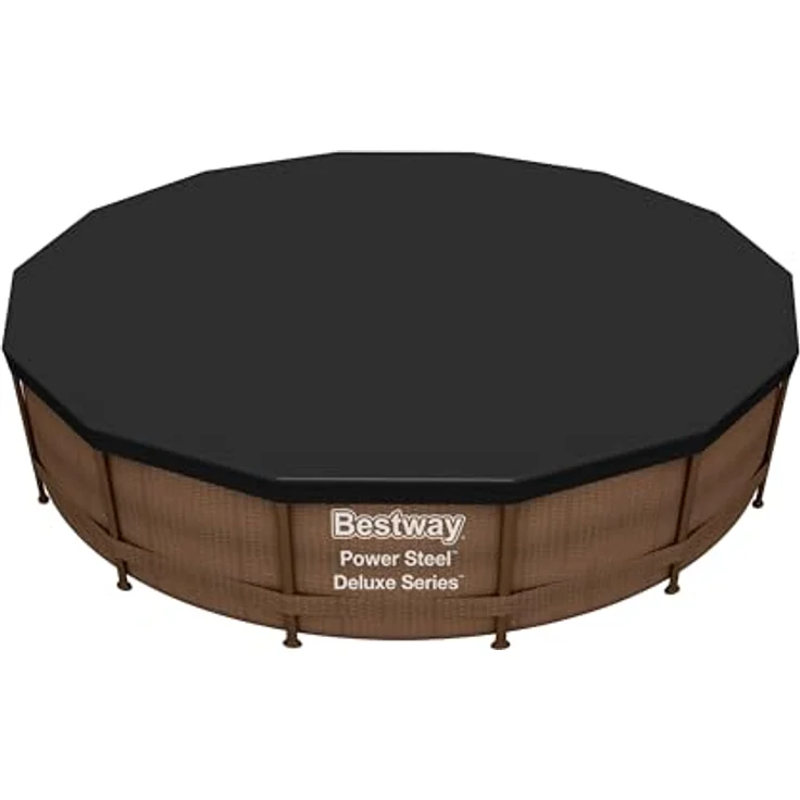 Bestway PVC-Abdeckplane Ø 427 cm, schwarz, rund – Bild 5