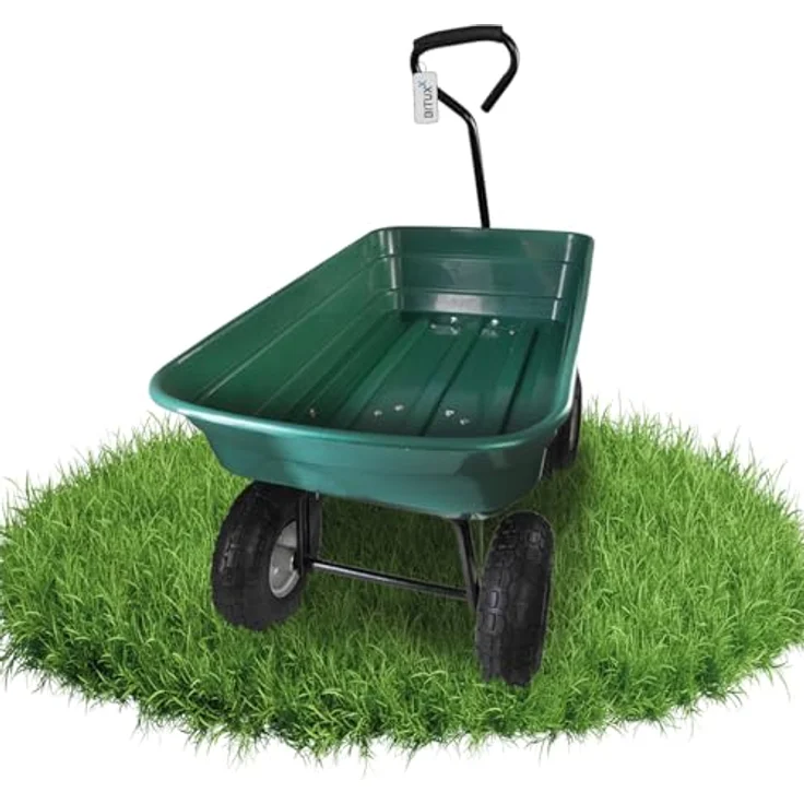 BITUXX Gartenwagen Handwagen 200 kg Tragkraft, kippbar, 75L Mulde, Stahlrahmen – Bild 1