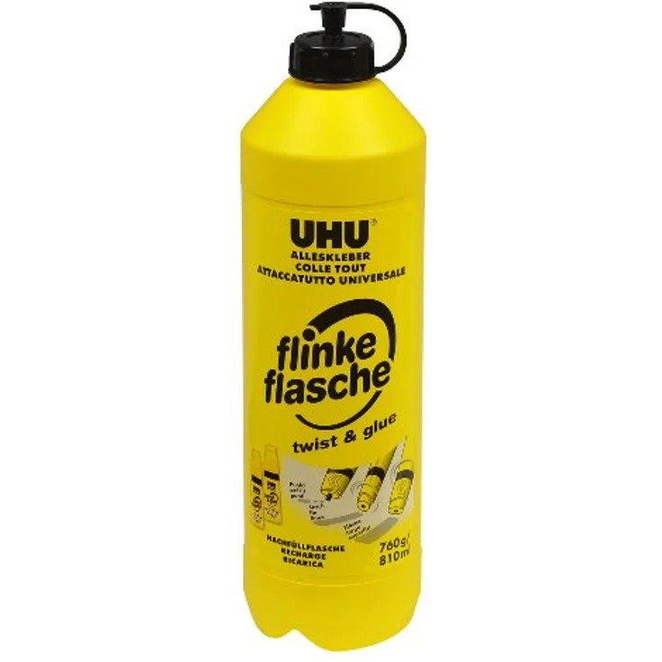 UHU Alleskleber Flinke Flasche, Praktische Nachfüllflasche für den bewährten Klassiker, 760 g – Bild 2