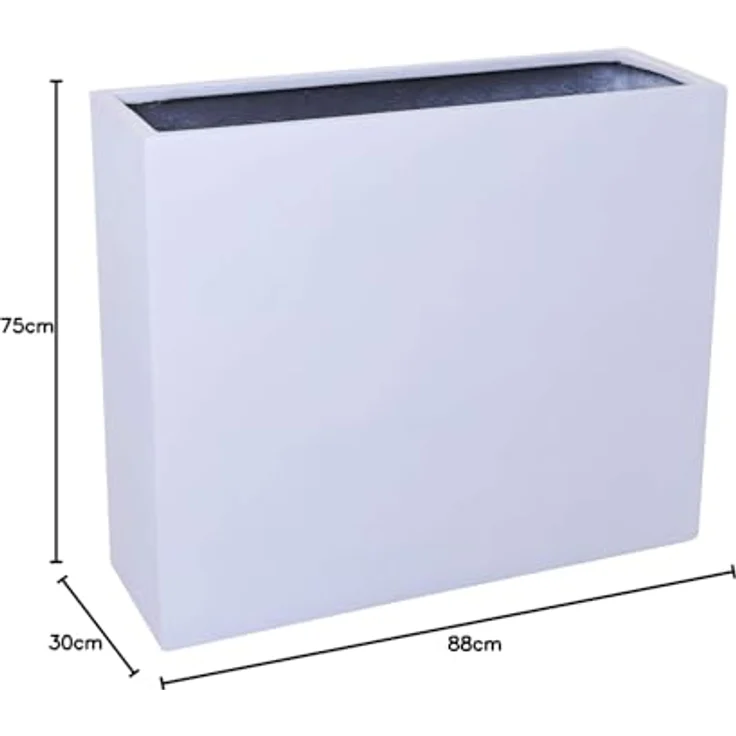 VIVANNO Pflanzkübel Fiberglas ELEMENTO auf Rollen, weiß matt, 88x30x75 cm, ideal als Raumteiler und Sichtschutz – Bild 10