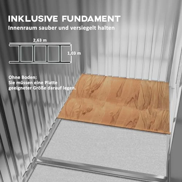 Outsunny GerГ¤tehaus Fahrradschuppen mit Fundament, BxT: 277x195 cm, für Garten, Grau - Preisvergleich – Bild 6