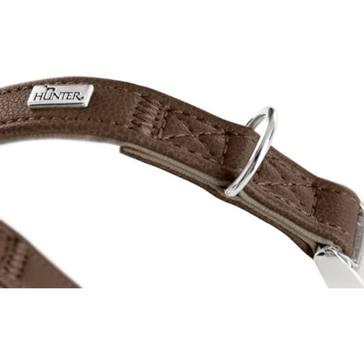 HUNTER Hundehalsung Amalfi ALU-Strong, stufenlos verstellbar, Farbe: Schokobraun, vegan, Kunstleder in Nappa-Optik, Made in Germany, Größe 30-45/M – Bild 4