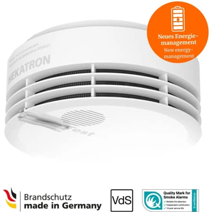 Hekatron Rauchmelder Genius Plus Edition 2021 – mit 10 Jahre Batterie – inkl. 2 x Klebepad – App-unterstützt – Rauchwarnmelder weiß – mehrsprachig – 2 Stück – Bild 2