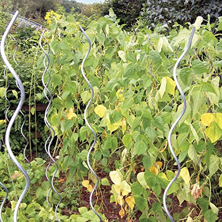 bellissa 20 Stück Tomatenspiralen - Tomaten-Stangen und Spiral-Stäbe für das Ranken im Garten 180 cm - Ø 10 mm Aluminium - Wetterfest, stabil, multifunktional - Ø 10 mm - Farbe: Aluminium – Bild 4