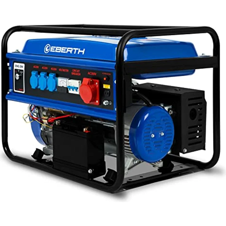 Eberth - 5500 Watt Benzin Stromerzeuger (E-Start, 13 PS Benzinmotor, Ölmangelsicherung, Automatischer Voltregler, 3-Phasen, 1x 400V, 3x 230V, 1x 12V, – Bild 2
