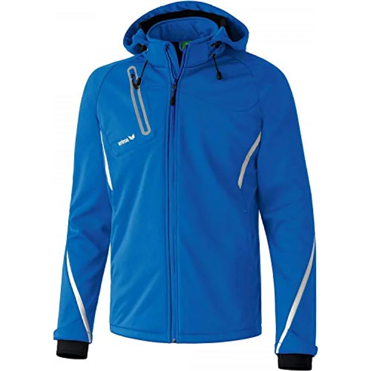 ERIMA Function Softshelljacke Herren - Weiß / Royal, atmungsaktiv, winddicht, reflektierende Brusttasche – Bild 2